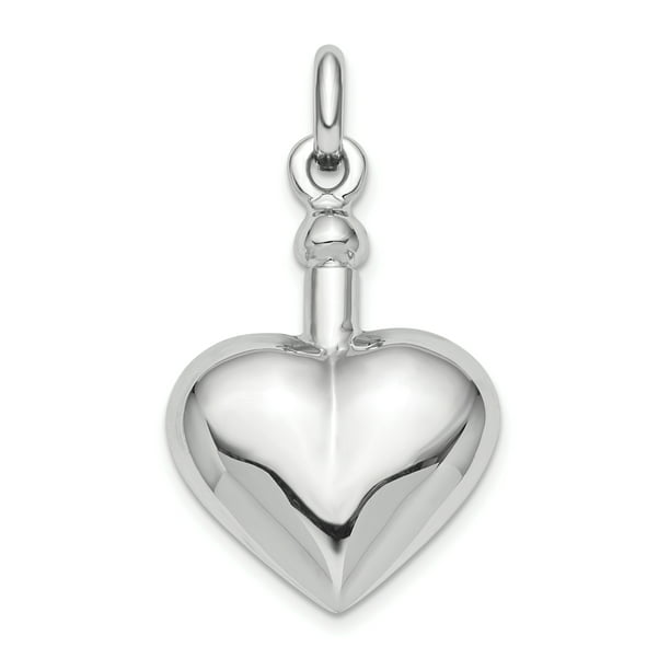 Sterling Silver Jewelry Pendants & Charms Solid Polished Puffy Heart Ash Holder Pendant 